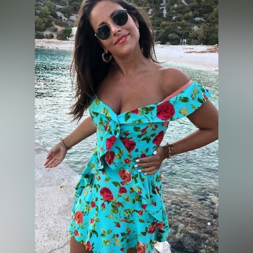 Signature 8 Floral Ruffle mini Dress